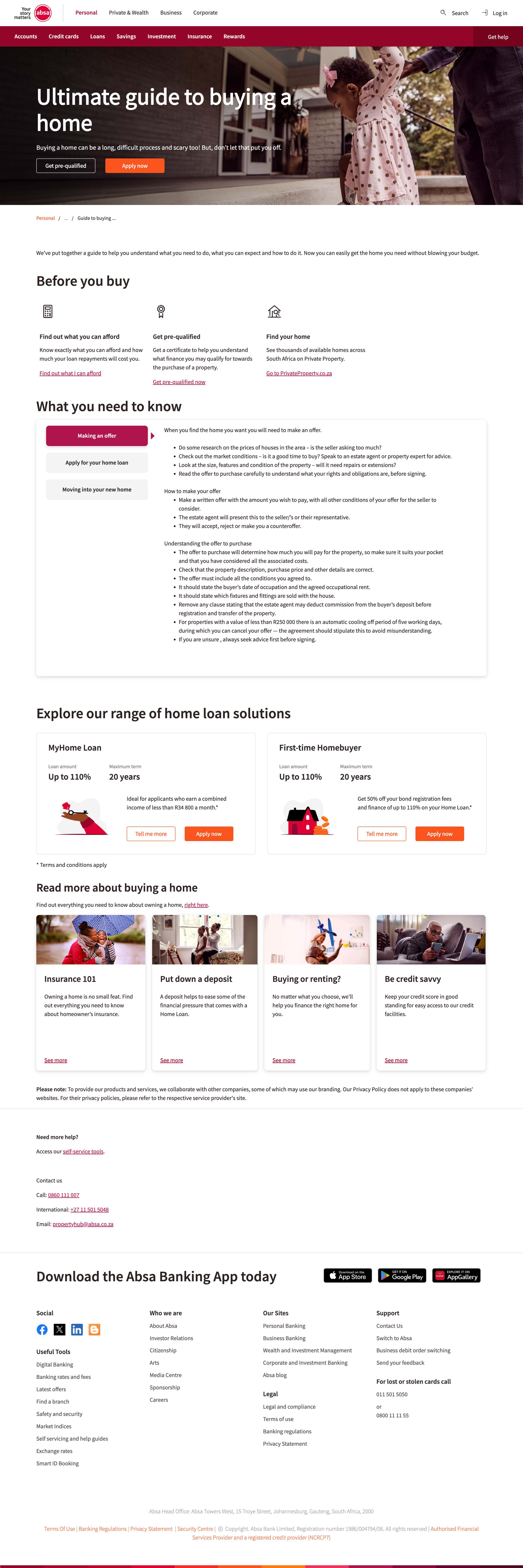 Guide to buying a home
