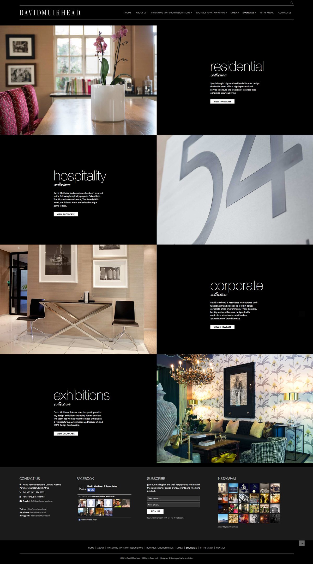 Showcase, scrolled. Residential into hospitality.
