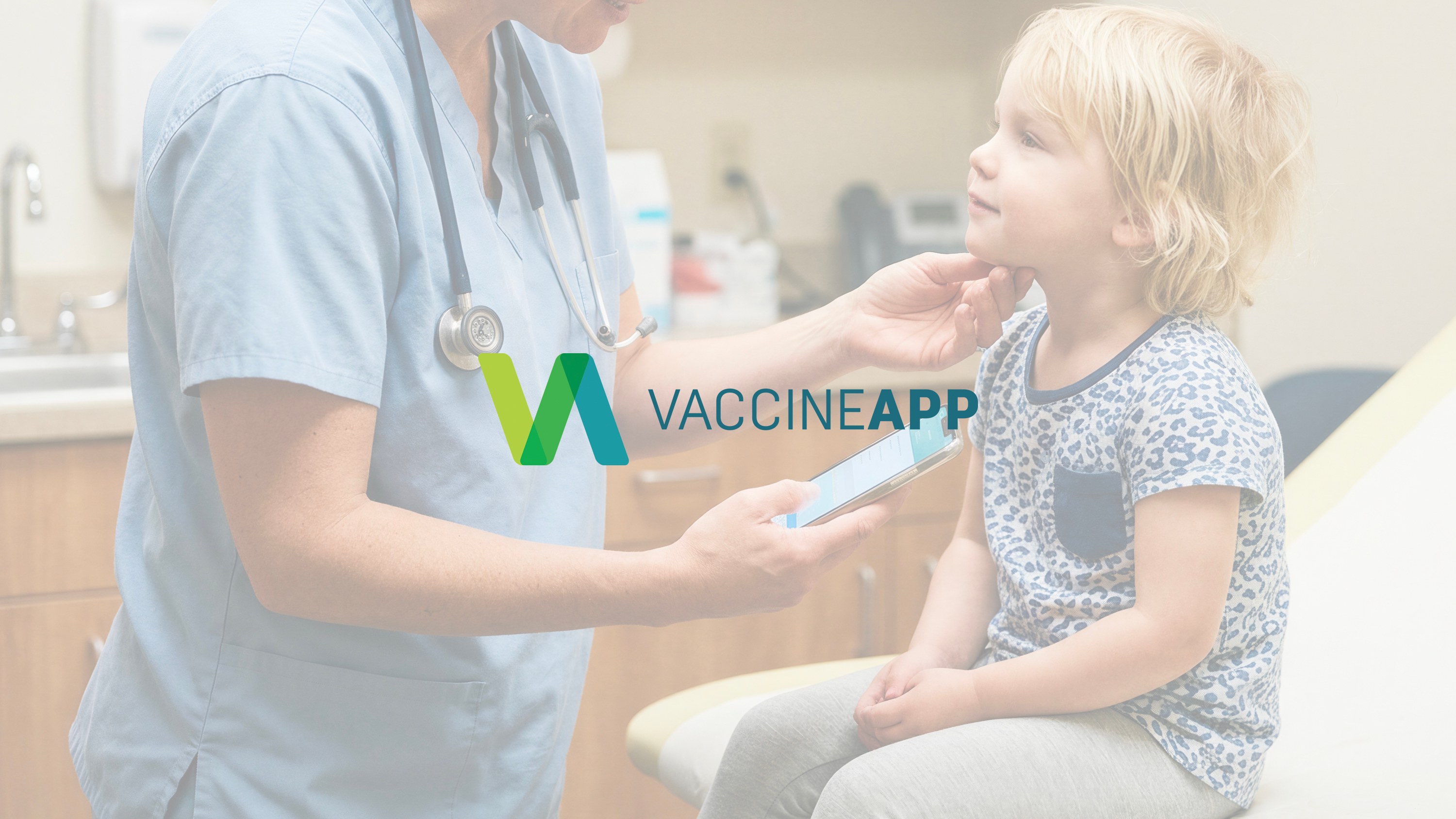 A nurse checking a small child in a consulting room.