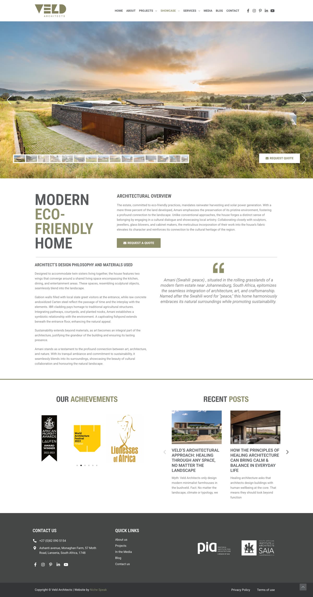 Modern Eco-Friendly Home. Sustainable design overview.