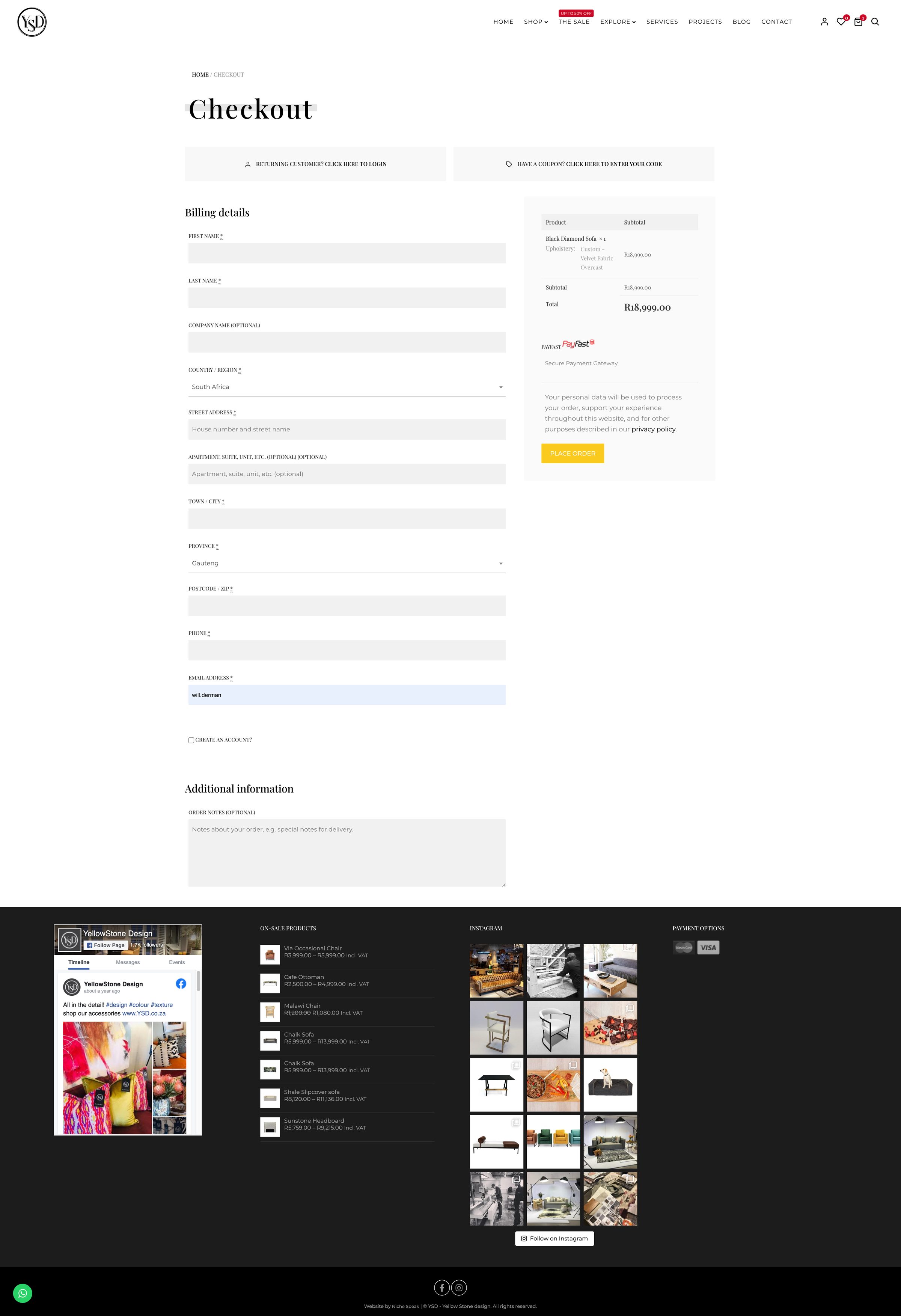 Checkout. Billing details and order summary.